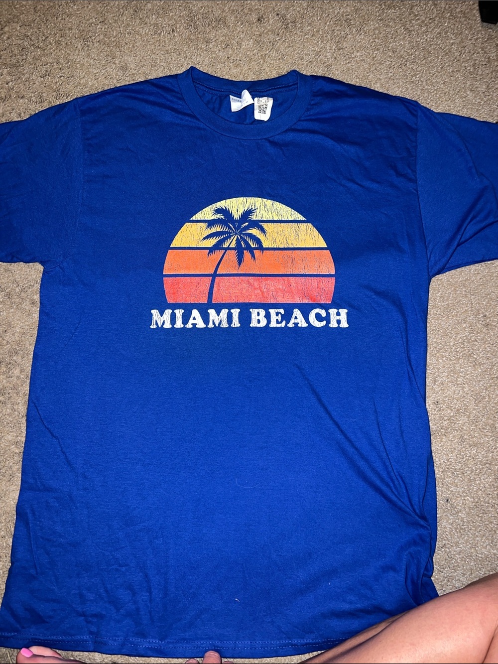 Port and Company Royal Blue Miami Beach Sunset Tee